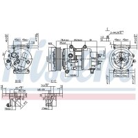 Kompressor NISSENS 89201 Klimakompressor 6-Rillen 12V - 1 Stück