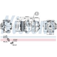 Klimakompressor NISSENS 89136 SD7V16 Keilrippenriemen - 1 Stück