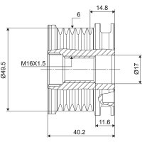 VALEO 588016 Generatorfreilauf