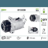 Klimakompressor VALEO 813339 Keilrippenriemen 115mm - 1...