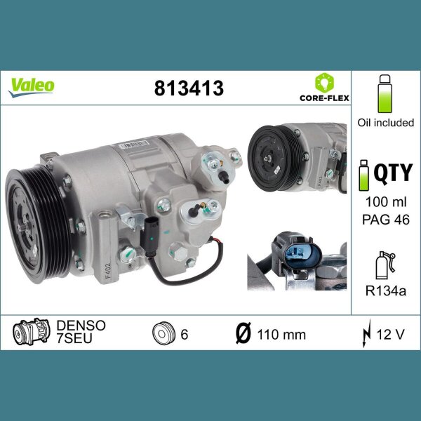 VALEO 813413 Kompressor, Klimaanlage