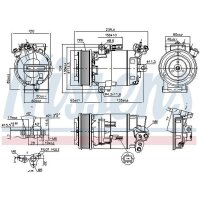 Klimakompressor NISSENS 890015 CVC5 R134a Magnetkupplung - 1 Stück