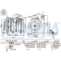Klimakompressor NISSENS 89312 DENSO 10S17C 200ccm - 1 Stück