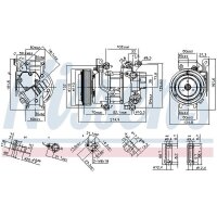 Klimakompressor NISSENS 89528 Magnetkupplung 120ccm - 1 Stück