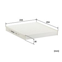Innenraumfilter FILTRON K 1311 Pollenfilter 235x254x30mm - 1 Stück