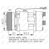 Klimakompressor NRF 32779 SD7H15 Keilrippenriemen - 1 Stück