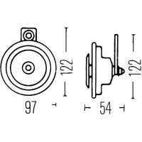 HELLA 3AL 002 952-871 Horn