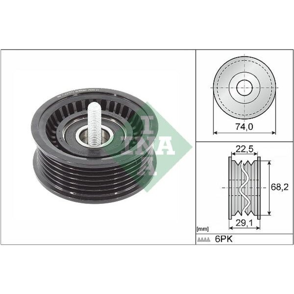 Schaeffler INA 532 0784 10 Umlenk-/Führungsrolle, Keilrippenriemen