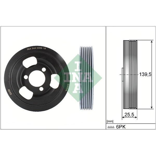 Schaeffler INA 544 0096 10 Riemenscheibe, Kurbelwelle