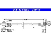 ATE 24.5143-0439.3 Bremsschlauch