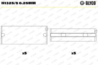 GLYCO H1325/5 0.25mm Kurbelwellenlagerschale