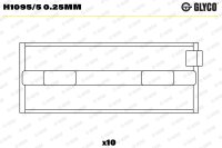 GLYCO H1095/5 0.25mm Kurbelwellenlagerschale