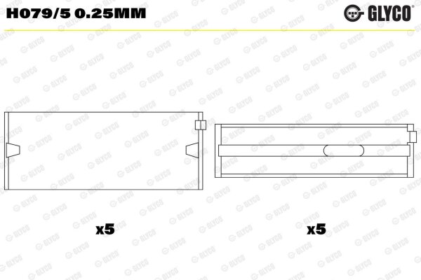 GLYCO H079/5 0.25mm Kurbelwellenlagerschale