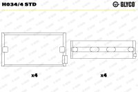 GLYCO H034/4 STD Kurbelwellenlagerschale