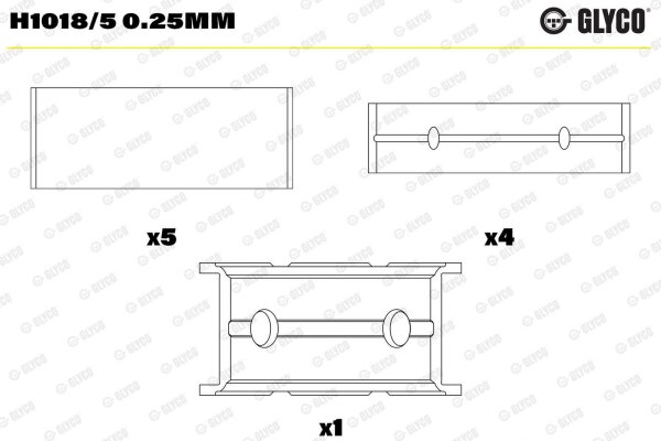 GLYCO H1018/5 0.25mm Kurbelwellenlagerschale