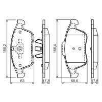 BOSCH 0 986 494 556 Bremsbelagsatz, Scheibenbremse