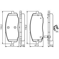 BOSCH 0 986 494 594 Bremsbelagsatz, Scheibenbremse