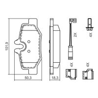 BOSCH 0 986 494 603 Bremsbelagsatz, Scheibenbremse