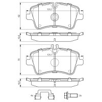 BOSCH 0 986 494 607 Bremsbelagsatz, Scheibenbremse