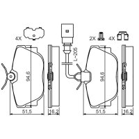 BOSCH 0 986 494 619 Bremsbelagsatz, Scheibenbremse