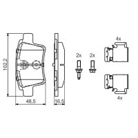 BOSCH 0 986 494 622 Bremsbelagsatz, Scheibenbremse