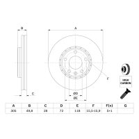 BOSCH 0 986 479 B69 Bremsscheibe