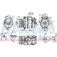 Klimakompressor NISSENS 890073 Riemenantrieb 12V - 1 Stück