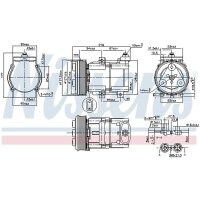 Klimakompressor NISSENS 890081 Keilrippenriemen FS10 - 1 Stück