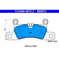 ATE 13.0460-4872.2 Bremsbelagsatz, Scheibenbremse