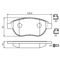 BOSCH 0 986 494 602 Bremsbelagsatz, Scheibenbremse