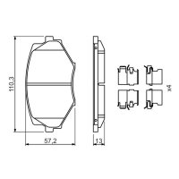 BOSCH 0 986 494 655 Bremsbelagsatz, Scheibenbremse