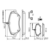 BOSCH 0 986 494 585 Bremsbelagsatz, Scheibenbremse