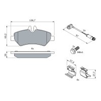 BOSCH 0 986 494 601 Bremsbelagsatz, Scheibenbremse