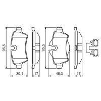 BOSCH 0 986 494 645 Bremsbelagsatz, Scheibenbremse