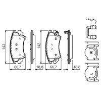 BOSCH 0 986 494 609 Bremsbelagsatz, Scheibenbremse
