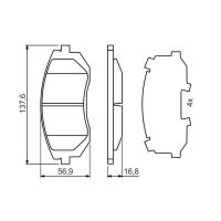 BOSCH 0 986 494 653 Bremsbelagsatz, Scheibenbremse