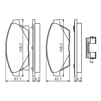 BOSCH 0 986 494 657 Bremsbelagsatz, Scheibenbremse