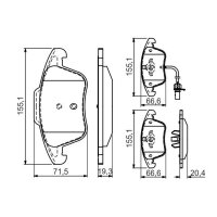 BOSCH 0 986 494 538 Bremsbelagsatz, Scheibenbremse