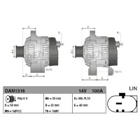 DENSO DAN1316 Generator
