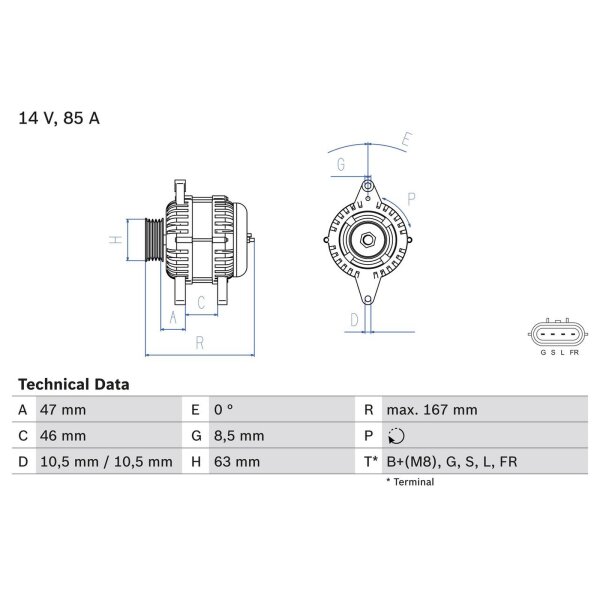 BOSCH 0 986 080 480 Generator