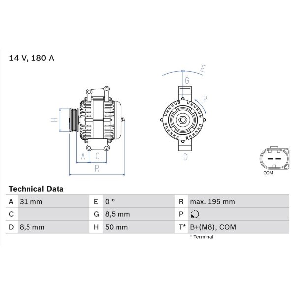 BOSCH 0 986 081 910 Generator