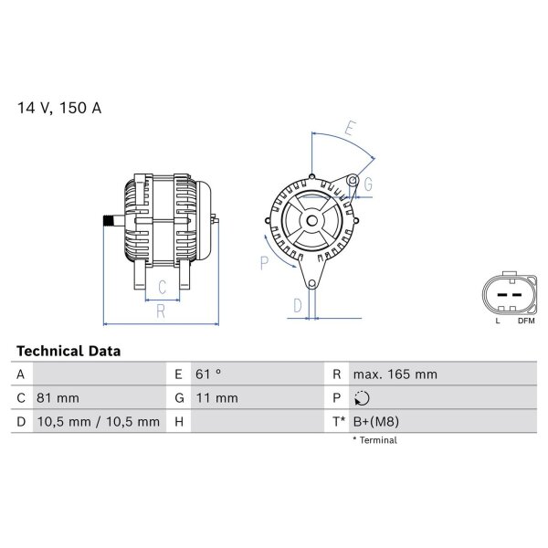 BOSCH 0 986 082 310 Generator