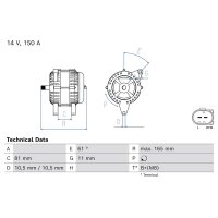 BOSCH 0 986 082 310 Generator
