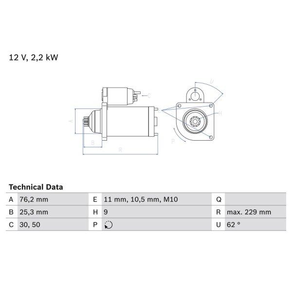 BOSCH 0 986 024 050 Starter
