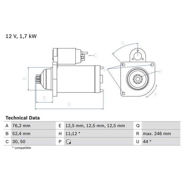 BOSCH 0 986 024 100 Starter