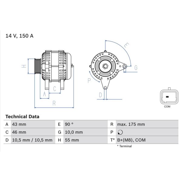 BOSCH 0 986 082 240 Generator
