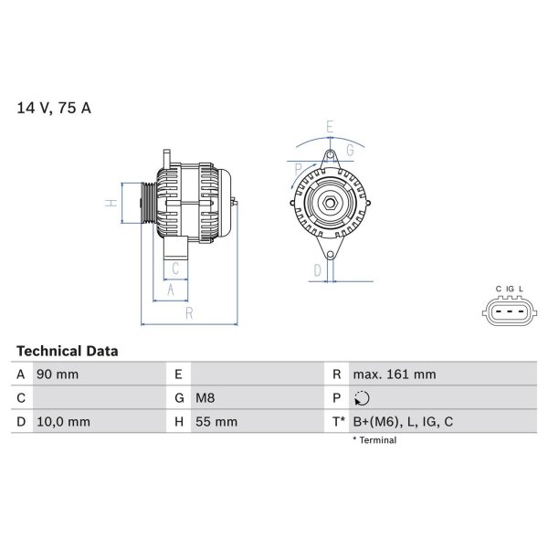 BOSCH 0 986 082 900 Generator