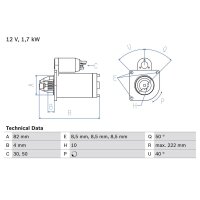 BOSCH 0 986 022 061 Starter
