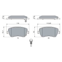 BOSCH 0 986 494 573 Bremsbelagsatz, Scheibenbremse