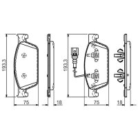 BOSCH 0 986 494 553 Bremsbelagsatz, Scheibenbremse